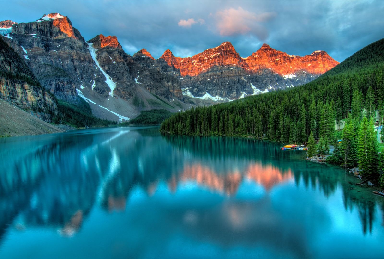 Mountain lake in the Alberta Rockies near Banff