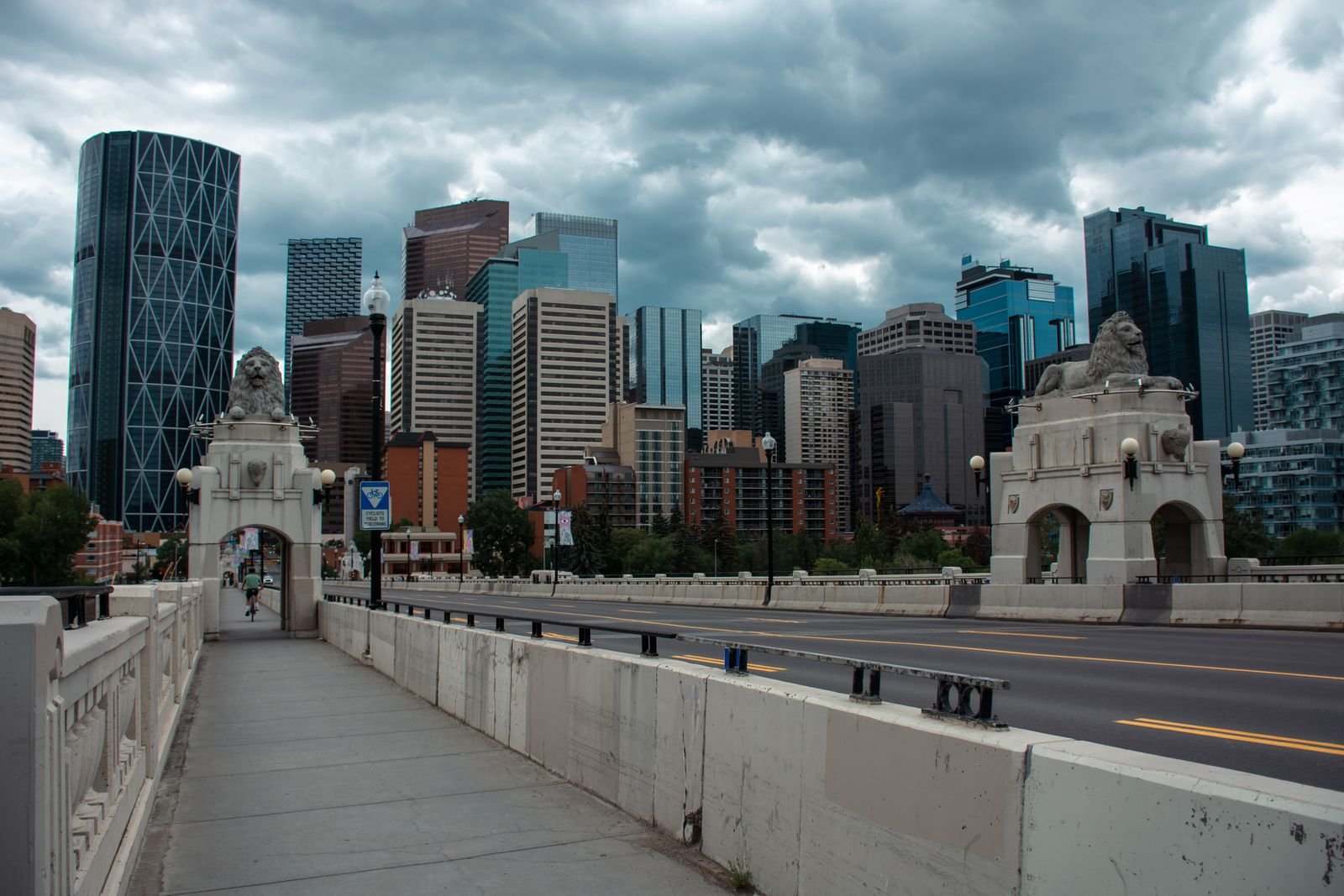 Centre Street Bridge and skyscrapers in Calgary, Alberta